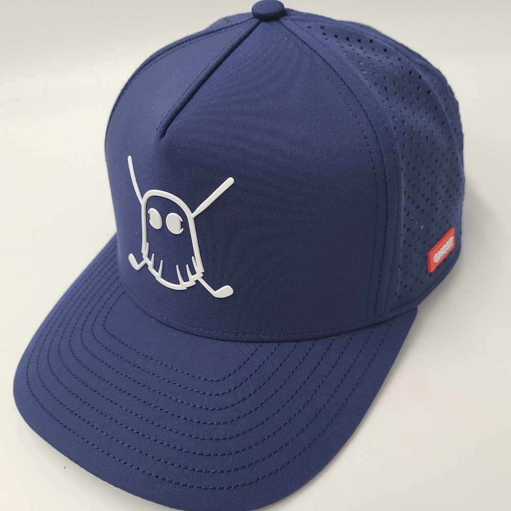 Ghost Golf Hat Snapback Blue White Logo Laser Cut Mesh Performance Outdoors Men